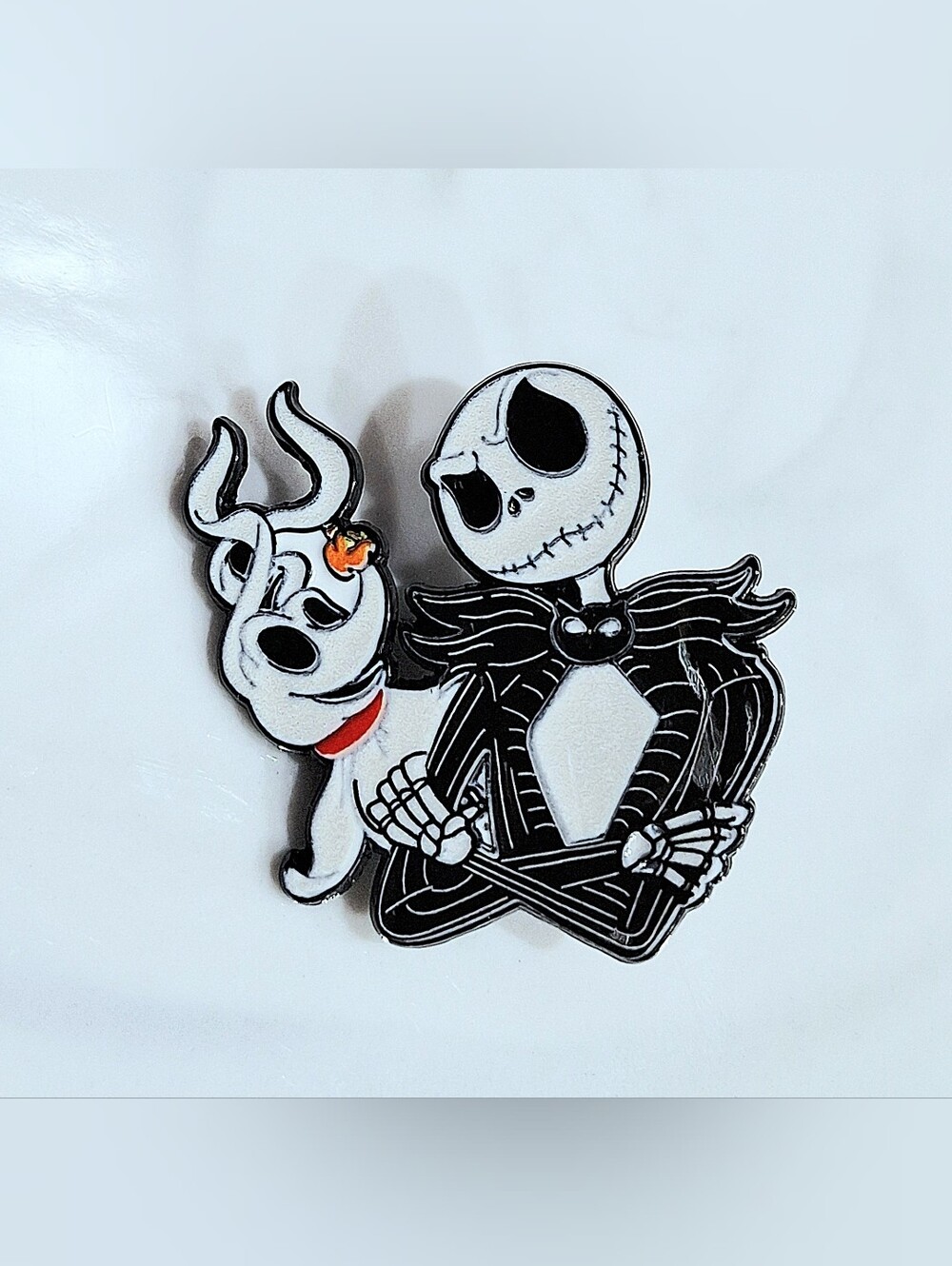 The Nightmare Before Christmas Jack Skellington & Zero Enamel Pin